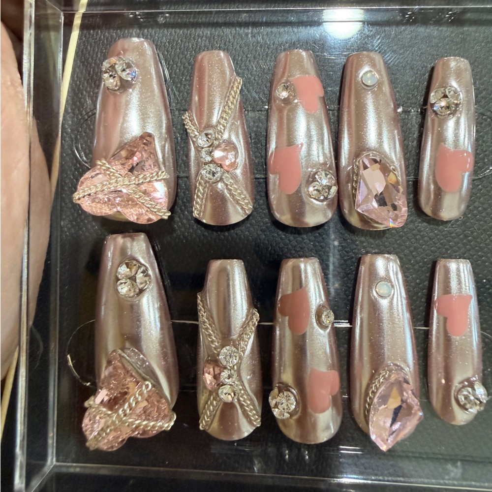 Handmade Press-On Nails | Swarovski Crystals｜10 pcs